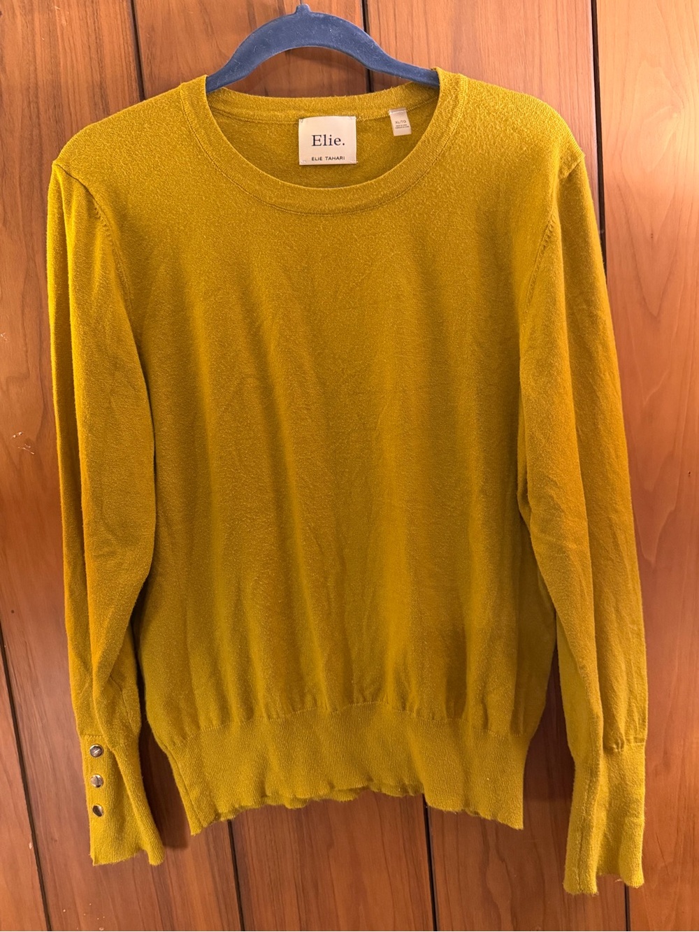 Elie Tahari Golden Mustard Crewneck Sweater